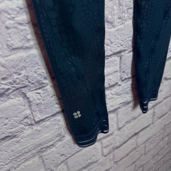 Sweaty Betty | 7/8 Length Embossed Leggings | Dark Turquoise XS (EUC) - Picture 6 of 6